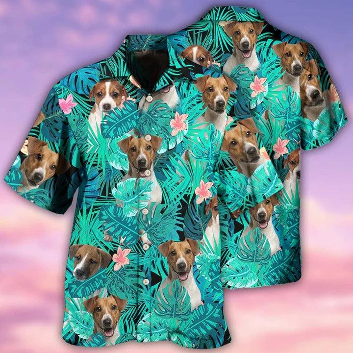 Russell Terrier Aloha Hawaii Shirt - Russell Terrier Dog Summer Green Tropical Hawaiian Shirt For Summer - Perfect Gift For Dog Lovers, Friend, Family - Amzanimalsgift