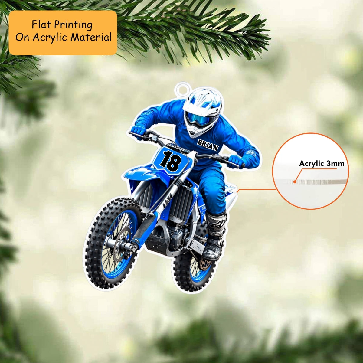 Personalized Motocross Christmas Ornament, Racing Motocross, Custom Ornament Christmas Gift, Keychain Motocross, Car Ornament Motocross
