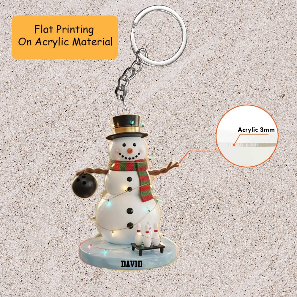 Personalized Bowling Ball Ornament, Bowling Christmas Keychain, Car Ornament, Christmas Ornament Gifts