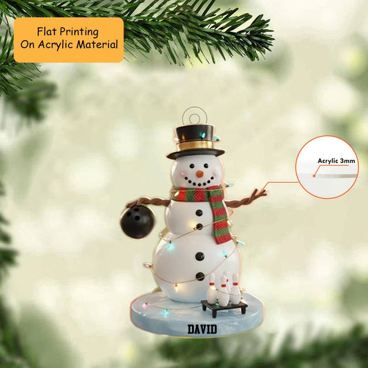 Personalized Bowling Ball Ornament, Bowling Christmas Keychain, Car Ornament, Christmas Ornament Gifts