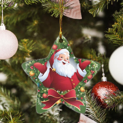 Santa Claus Star Mica Ornament - Amzanimalsgift