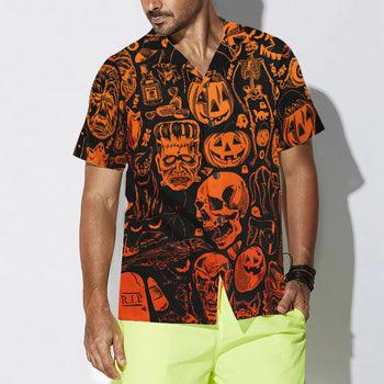 Scary Halloween Monsters Halloween Hawaiian Shirt, Halloween Shirt For Men And Women - Perfect Gift For Lover, Friend, Family - Amzanimalsgift