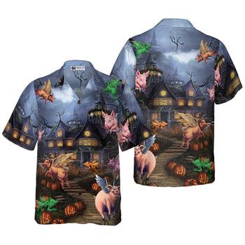 Scary Pigs Can Fly Hawaiian Shirt - Perfect Gift For Lover, Friend, Family - Amzanimalsgift