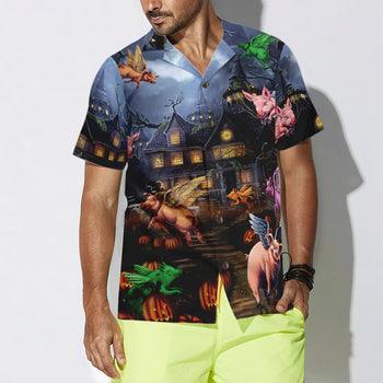 Scary Pigs Can Fly Hawaiian Shirt - Perfect Gift For Lover, Friend, Family - Amzanimalsgift