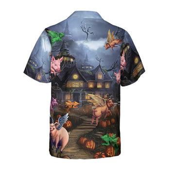 Scary Pigs Can Fly Hawaiian Shirt - Perfect Gift For Lover, Friend, Family - Amzanimalsgift