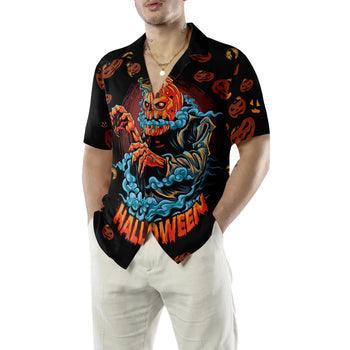 Scary Pumpkin For Halloween Night Hawaiian Shirt - Perfect Gift For Lover, Friend, Family - Amzanimalsgift