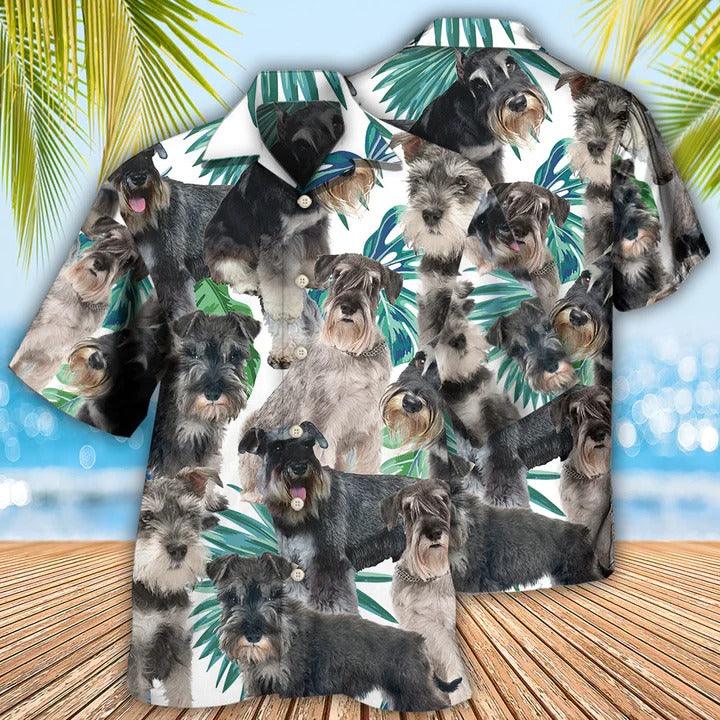 Schnauzer Aloha Hawaii Shirt - Dog Tropical Leaf Cool Hawaiian Shirt For Summer - Perfect Gift For Dog Lovers, Friend, Family - Amzanimalsgift