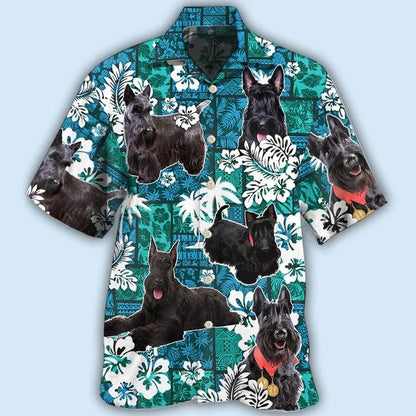 Scottish Terrier Aloha Hawaii Shirt - Scottish Terrier Dog Lovely Tribal Tropical Style Hawaiian Shirt For Summer - Perfect Gift For Dog Lovers, Friend, Family - Amzanimalsgift