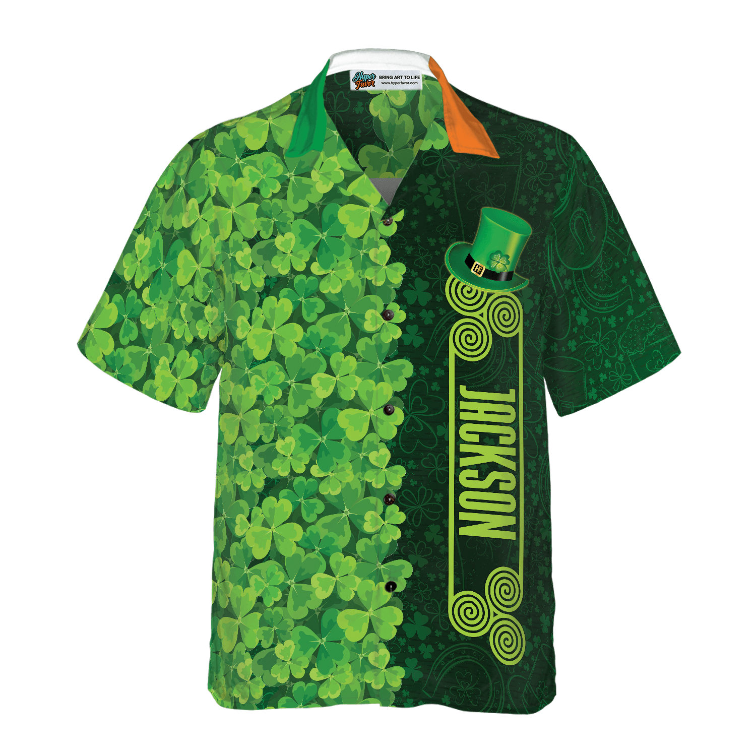 Shamrock Happy Saint Patrick's Day Irish Ireland Custom Name Hawaiian Shirt, Personalized Colorful Summer Aloha Shirts For Men Women - Amzanimalsgift