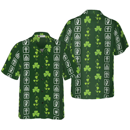 Shamrock Irish Symbols Hawaiian Shirt, Colorful Summer Aloha Shirts For Men Women, Perfect Gift For Husband, Wife, St. Patrick's Day - Amzanimalsgift