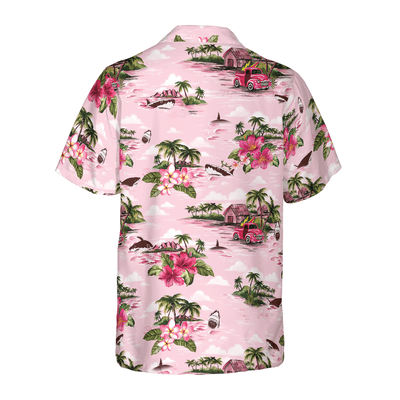 Shark Hawaiian Shirt, Tropical Flowers, Island Hawaiian, Aloha Shirt For Men - Perfect Gift For Husband, Boyfriend, Friend, Family - Amzanimalsgift