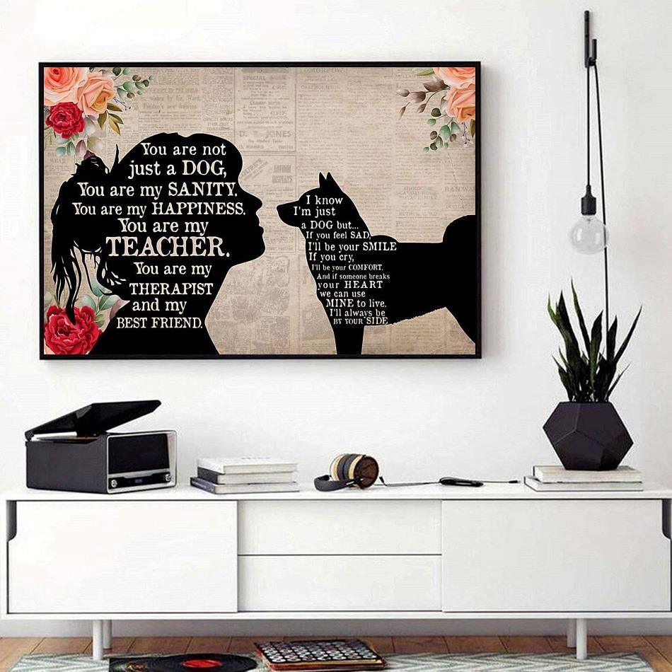 Shiba Inu Landscape Canvas - Shiba Inu Shadow You Are My Sanity Landscape Canvas - Gift For Dog Lovers, Shiba Inu Owner, Friends, Family - Amzanimalsgift