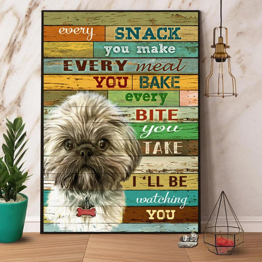 Shih Tzu Portrait Canvas - Funny Shih Tzu I'll Be Watching You Portrait Canvas - Gift For Dog Lovers, Shih Tzu Owner, Friends, Family - Amzanimalsgift