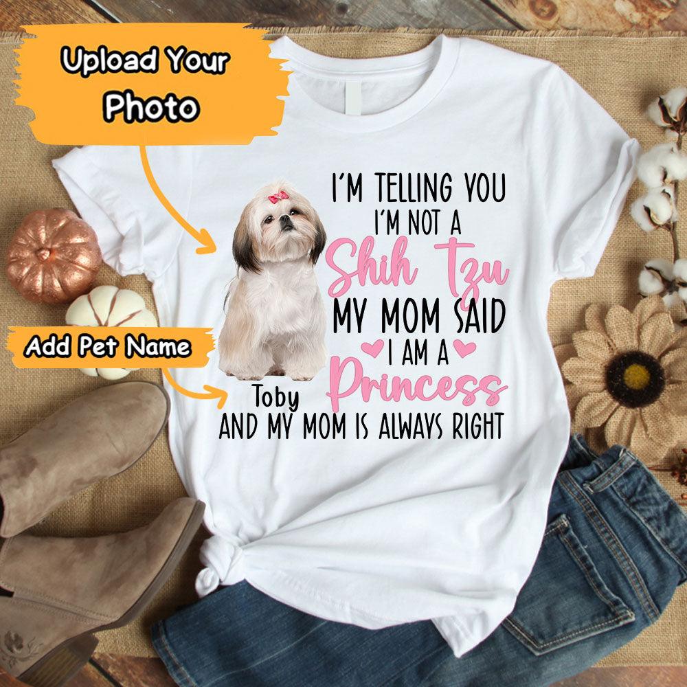 Shih Tzu Unisex T Shirt Custom - Customize Name & Photo I'm Telling You I'm Not A Shih Tzu Personalized Unisex T Shirt - Gift For Dog Lovers, Friend, Family - Amzanimalsgift