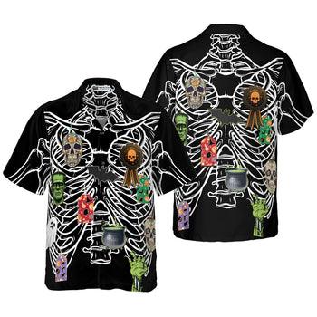 Skeleton Decorate Halloween Hawaiian Shirt, Unique Halloween Shirt For Men And Women - Perfect Gift For Lover, Friend, Family - Amzanimalsgift