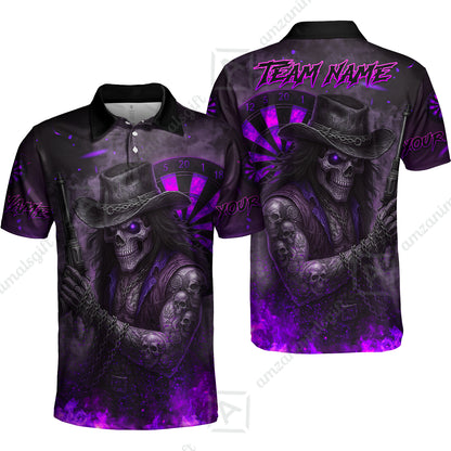 Customized Darts Team Uniform Shirt Darts Reaper Gunslinger Multicolor, Personalized Name And Team Name Darts Shirt