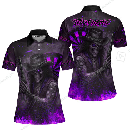 Customized Darts Team Uniform Shirt Darts Reaper Gunslinger Multicolor, Personalized Name And Team Name Darts Shirt