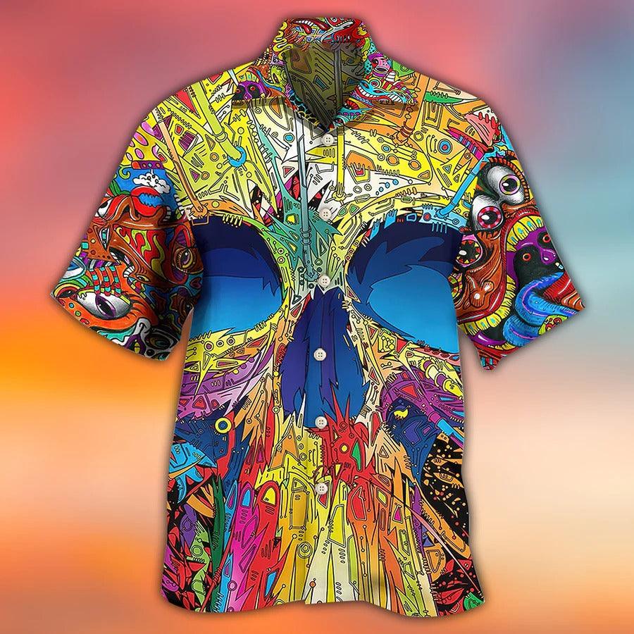 Skull Aloha Hawaiian Shirt For Summer - Skull Amazing Skull Summer Hawaiian Shirt - Perfect Gift For Men, Women, Skull Lover - Amzanimalsgift