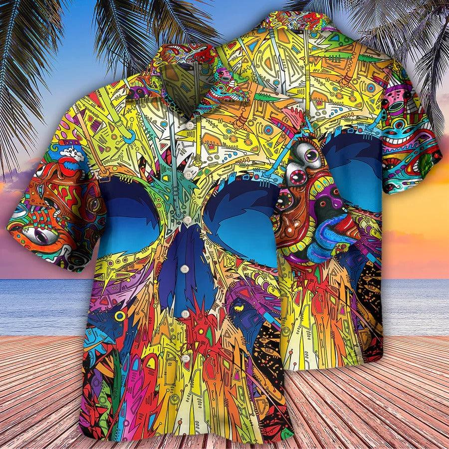 Skull Aloha Hawaiian Shirt For Summer - Skull Amazing Skull Summer Hawaiian Shirt - Perfect Gift For Men, Women, Skull Lover - Amzanimalsgift