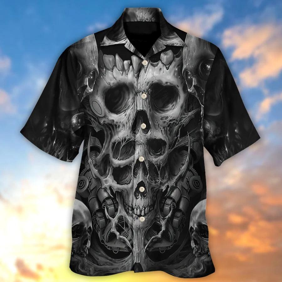 Skull Aloha Hawaiian Shirt For Summer - Skull Dark Inner Demons Hawaiian Shirt - Perfect Gift For Men, Women, Skull Lover - Amzanimalsgift