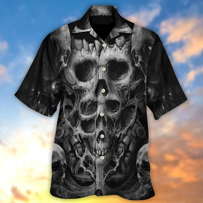 Skull Aloha Hawaiian Shirt For Summer - Skull Dark Inner Demons Hawaiian Shirt - Perfect Gift For Men, Women, Skull Lover - Amzanimalsgift
