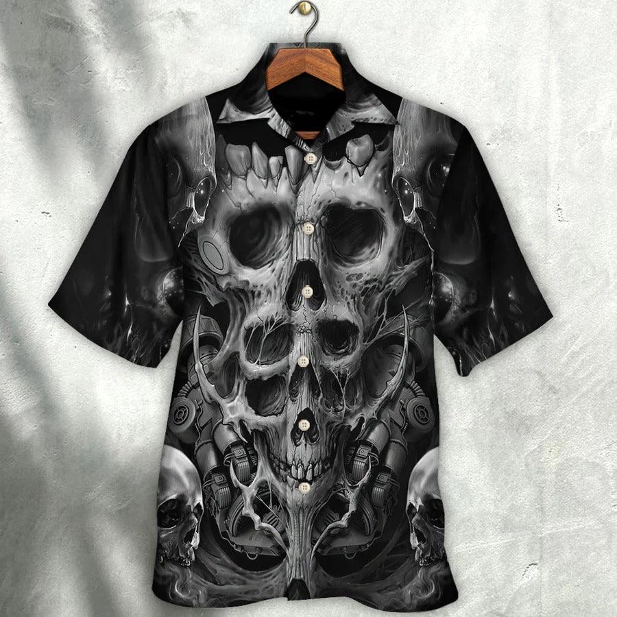 Skull Aloha Hawaiian Shirt For Summer - Skull Dark Inner Demons Hawaiian Shirt - Perfect Gift For Men, Women, Skull Lover - Amzanimalsgift