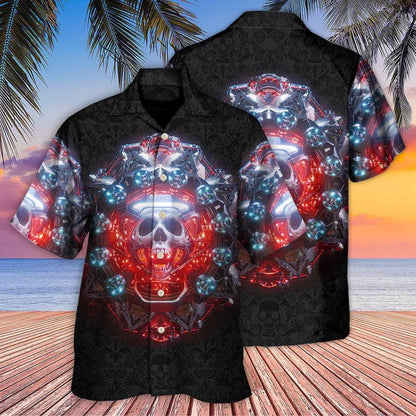 Skull Aloha Hawaiian Shirt For Summer - Skull Electric Dream Or Die Hawaiian Shirt - Perfect Gift For Men, Women, Skull Lover - Amzanimalsgift