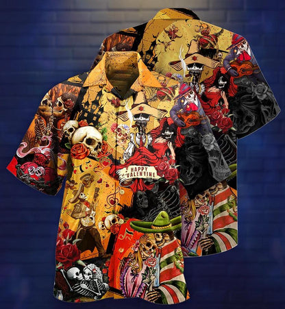 Skull Aloha Hawaiian Shirt For Summer - Skull Happy Women's Day, Valentine Gift's Day Hawaiian Shirt - Perfect Gift For Men, Women, Skull Lover - Amzanimalsgift