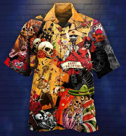 Skull Aloha Hawaiian Shirt For Summer - Skull Happy Women's Day, Valentine Gift's Day Hawaiian Shirt - Perfect Gift For Men, Women, Skull Lover - Amzanimalsgift