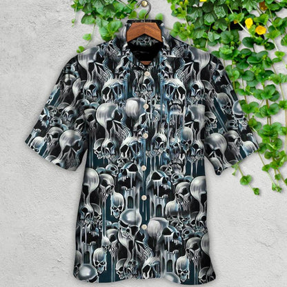 Skull Aloha Hawaiian Shirt For Summer - Skull It's Hot in Here Hawaiian Shirt - Perfect Gift For Men, Women, Skull Lover - Amzanimalsgift