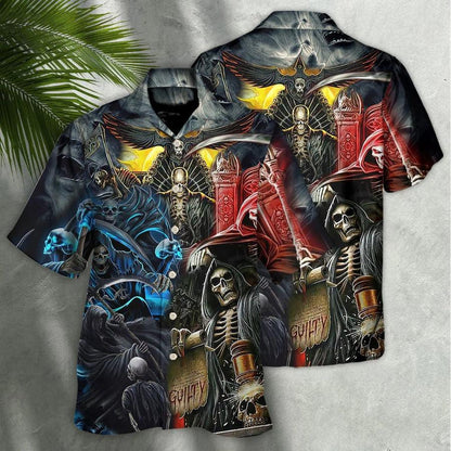 Skull Aloha Hawaiian Shirt For Summer - Skull Judgment Of Death Area Hawaiian Shirt - Perfect Gift For Men, Women, Skull Lover - Amzanimalsgift