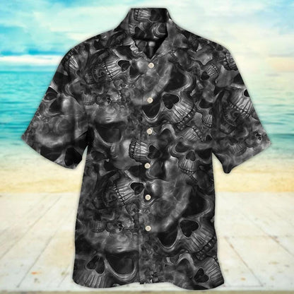 Skull Aloha Hawaiian Shirt For Summer - Skull Life's True Face Is The Skull Hawaiian Shirt - Perfect Gift For Men, Women, Skull Lover - Amzanimalsgift