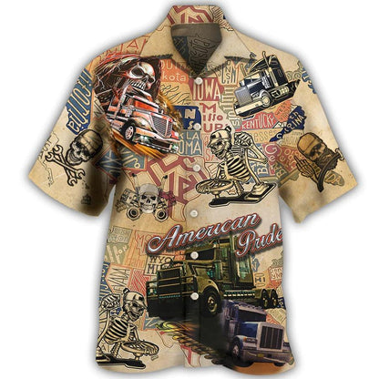 Skull Aloha Hawaiian Shirt For Summer - Skull Love Life Cool, American Pride Hawaiian Shirt - Perfect Gift For Men, Women, Skull Lover - Amzanimalsgift