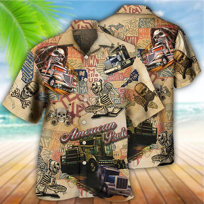 Skull Aloha Hawaiian Shirt For Summer - Skull Love Life Cool, American Pride Hawaiian Shirt - Perfect Gift For Men, Women, Skull Lover - Amzanimalsgift