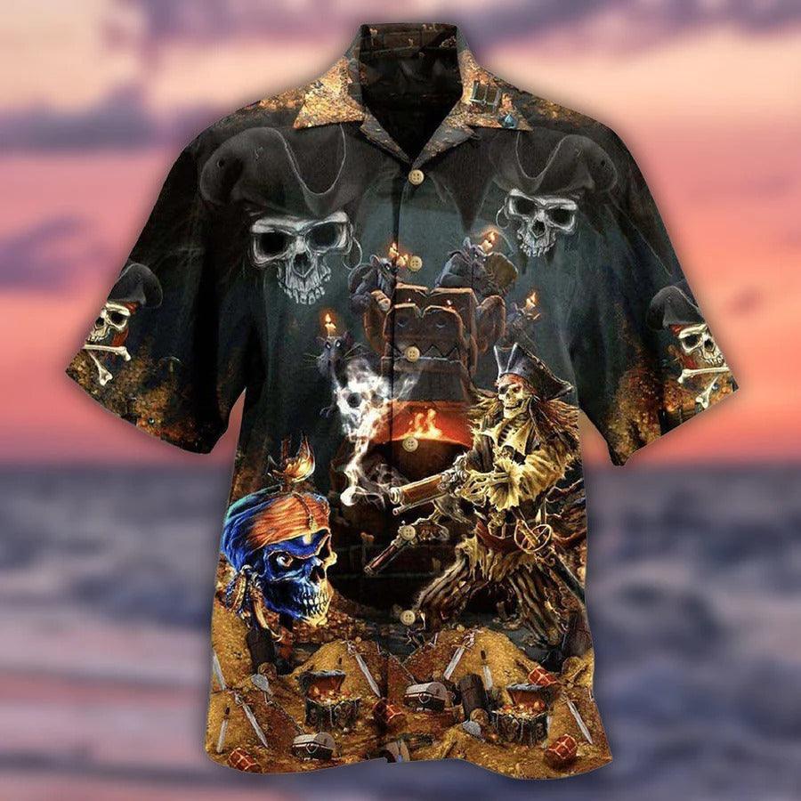 Skull Aloha Hawaiian Shirt For Summer - Skull Play With Together Hawaiian Shirt - Perfect Gift For Men, Women, Skull Lover - Amzanimalsgift