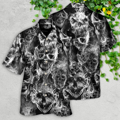 Skull Aloha Hawaiian Shirt For Summer - Skull Smoke Kill This Life Hawaiian Shirt - Perfect Gift For Men, Women, Skull Lover - Amzanimalsgift