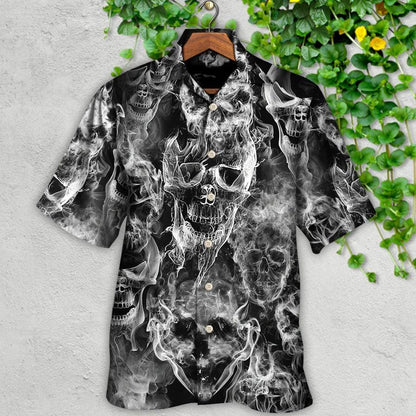 Skull Aloha Hawaiian Shirt For Summer - Skull Smoke Kill This Life Hawaiian Shirt - Perfect Gift For Men, Women, Skull Lover - Amzanimalsgift