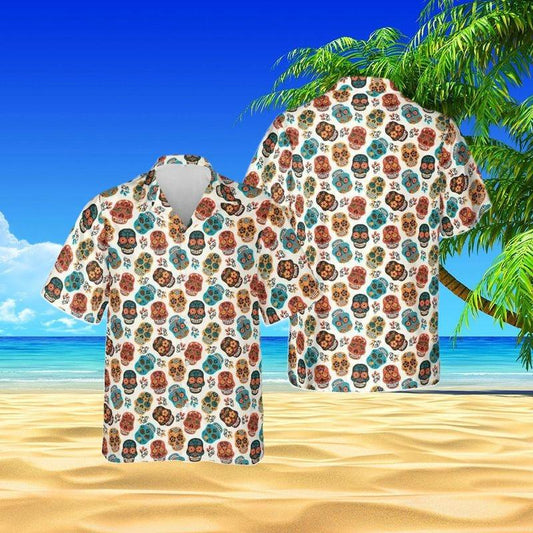 Skull Aloha Hawaiian Shirt - Skull Pattern Hawaiian Shirt, Halloween Skull Hawaiian Shirt For Men & Women, Skull Lover - Amzanimalsgift