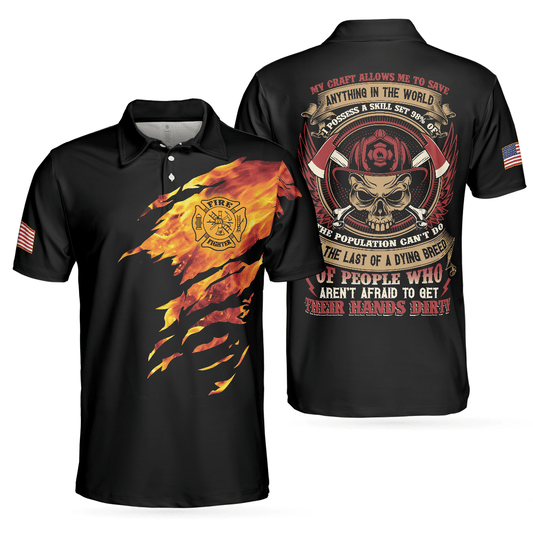 Skull Firefighter Men Polo Shirt, Firefighter My Craft Allows Me To Save Anything Shirt For Men, Gift For Firefighter - Amzanimalsgift