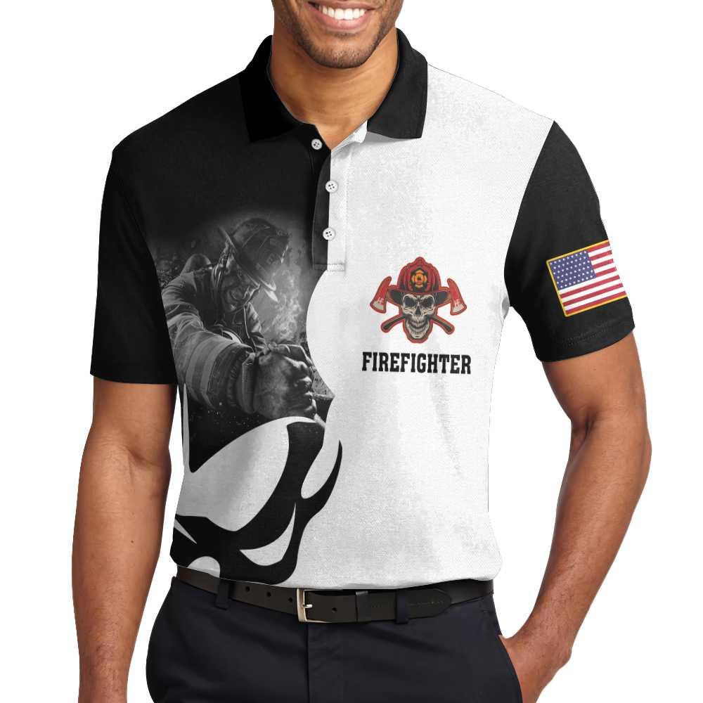 Skull Firefighter Proud Men Polo Shirt, Firefighter If You Think You Can Do My Job Shirt For Men, Gift For Firefighter - Amzanimalsgift