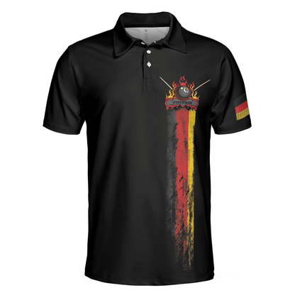 Skull German Flag Master Baiter Golf Men Polo Shirt, Black Wet Paint Skull Polo Shirt, Best Golf Shirt For Men - Amzanimalsgift