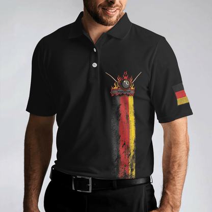 Skull German Flag Master Baiter Golf Men Polo Shirt, Black Wet Paint Skull Polo Shirt, Best Golf Shirt For Men - Amzanimalsgift