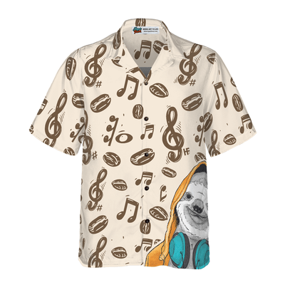 Sloth Hawaiian Shirt, Music Note And Sloth Aloha Shirt For Men - Perfect Gift For Husband, Boyfriend, Friend, Family - Amzanimalsgift