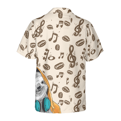 Sloth Hawaiian Shirt, Music Note And Sloth Aloha Shirt For Men - Perfect Gift For Husband, Boyfriend, Friend, Family - Amzanimalsgift