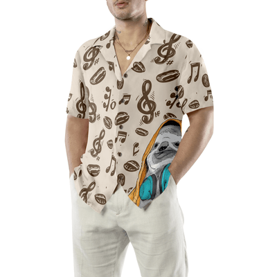 Sloth Hawaiian Shirt, Music Note And Sloth Aloha Shirt For Men - Perfect Gift For Husband, Boyfriend, Friend, Family - Amzanimalsgift