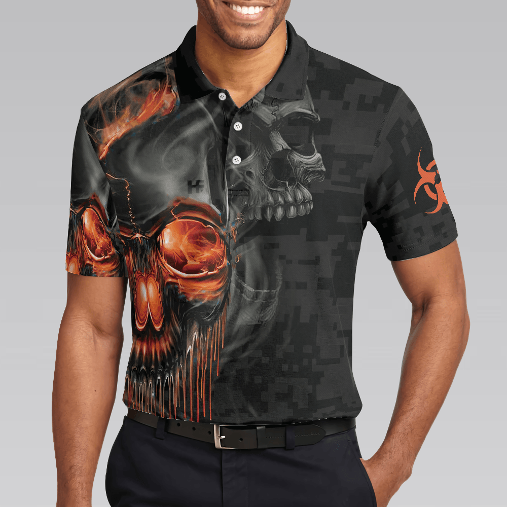 Slow Walk With Death Polo Shirt, Skull Veteran Shirt With Sayings, Best Gift For Retired Veterans - Perfect Gift For Men, Halloween - Amzanimalsgift