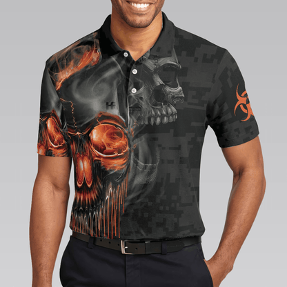 Slow Walk With Death Polo Shirt, Skull Veteran Shirt With Sayings, Best Gift For Retired Veterans - Perfect Gift For Men, Halloween - Amzanimalsgift