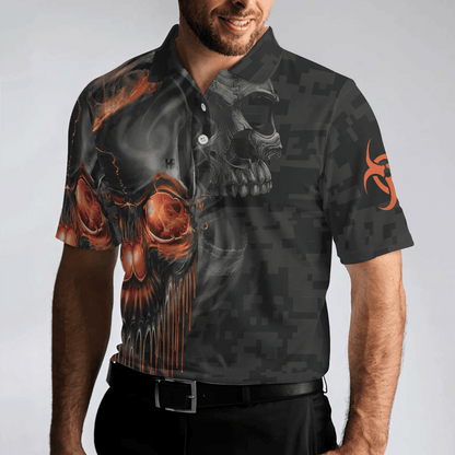 Slow Walk With Death Polo Shirt, Skull Veteran Shirt With Sayings, Best Gift For Retired Veterans - Perfect Gift For Men, Halloween - Amzanimalsgift