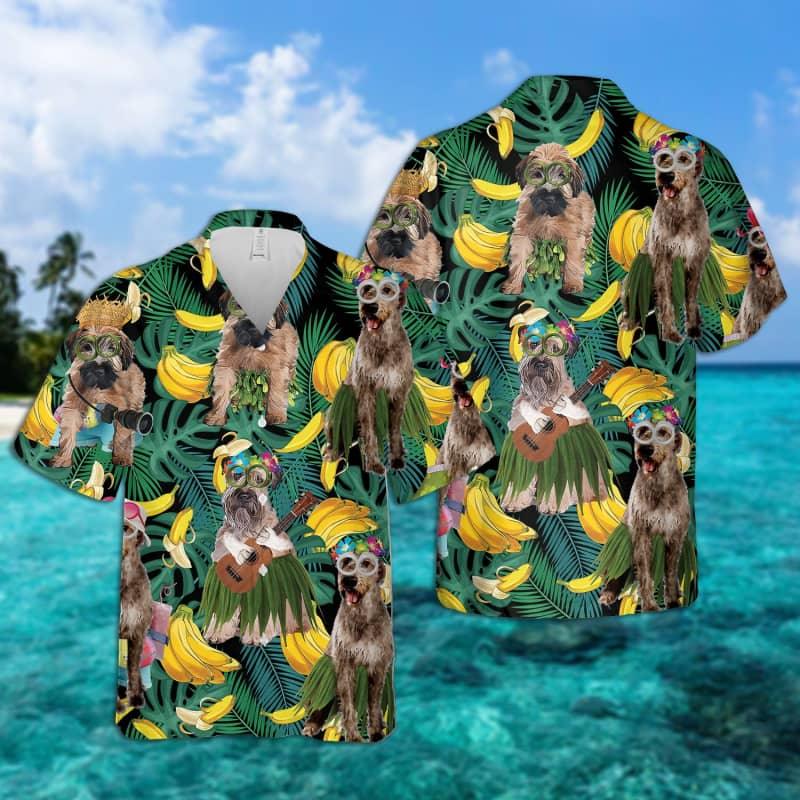 Soft Coated Wheaten Terrier Hawaiian Shirt, Tropical Leaves Hawaiian Shirt For Men - Perfect Gift For Dog Lovers, Husband, Boyfriend, Friend, Family - Amzanimalsgift