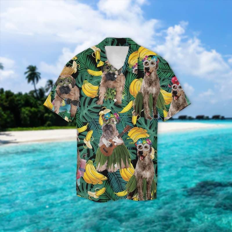 Soft Coated Wheaten Terrier Hawaiian Shirt, Tropical Leaves Hawaiian Shirt For Men - Perfect Gift For Dog Lovers, Husband, Boyfriend, Friend, Family - Amzanimalsgift